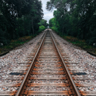 Landscape with a railroad running through it.